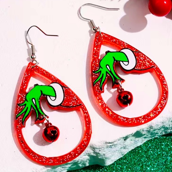 The Grinch Christmas Earrings - Picture 1 of 6